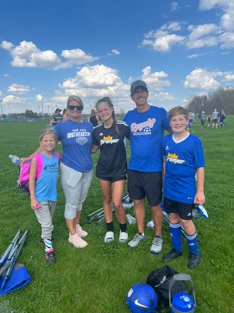 The Wright family at an Indy Premier youth soccer tournament.